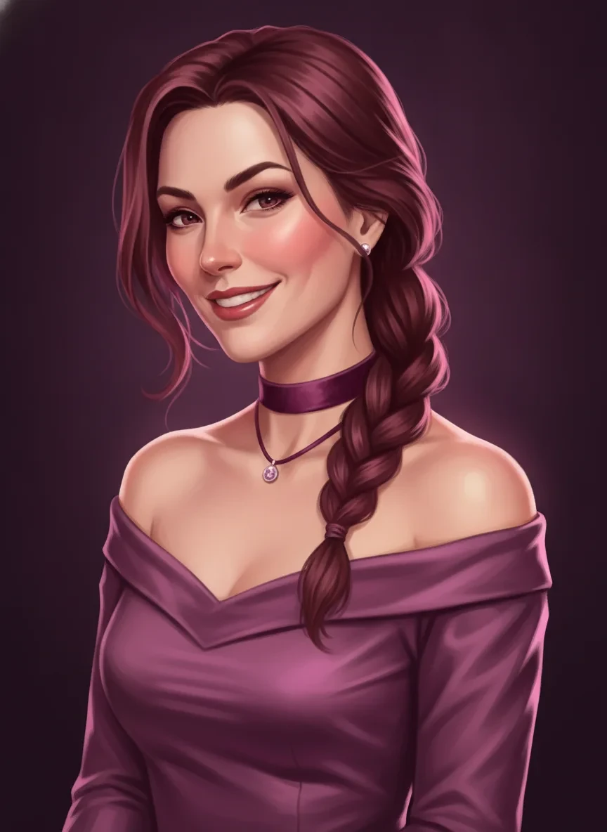 Retrato autorizado de acompañante adulto ficticio de IA ilustrado